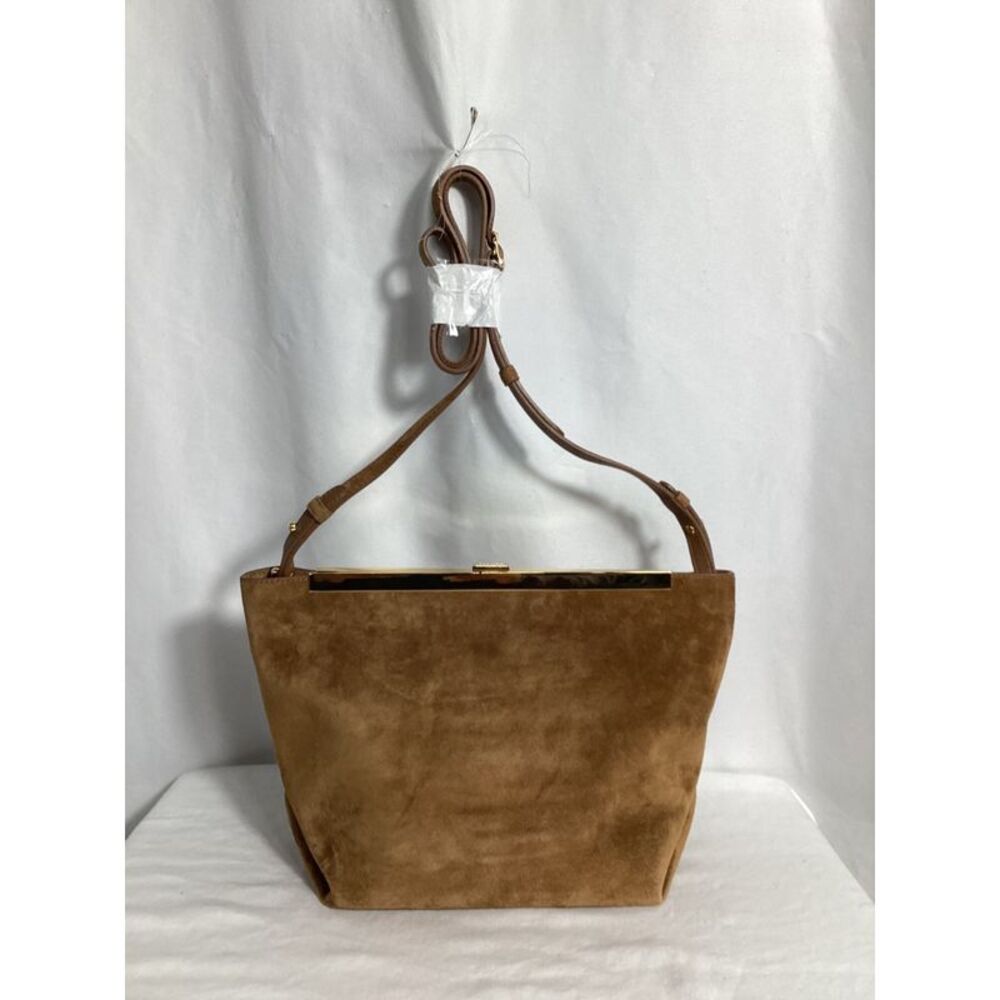 Pre Loved Khaite Vintage Suede Leather Handbag Women brown | ochre Crossbody - Picture 4 of 8